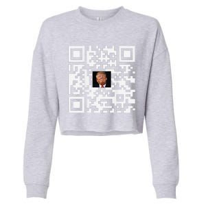 Funny Qr Donald Trump Dancing 4745 Code Video Cropped Pullover Crew