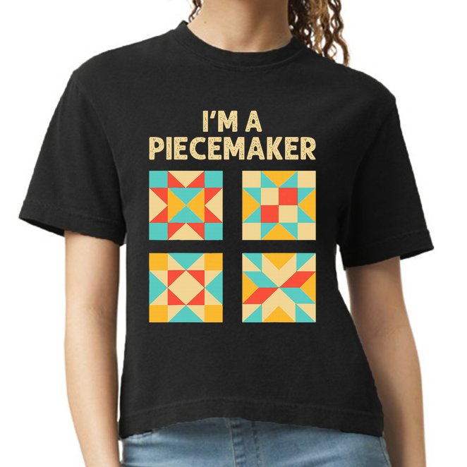 Funny Quilting Designs For Wo Quilt Lover Knitting Comfort Colors Boxy T-Shirt