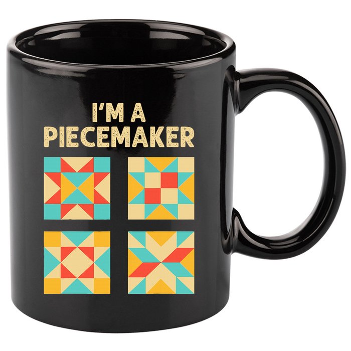 Funny Quilting Designs For Wo Quilt Lover Knitting 11oz C Handle Ceramic Mug