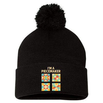 Funny Quilting Designs For Wo Quilt Lover Knitting Pom Pom 12in Knit Beanie