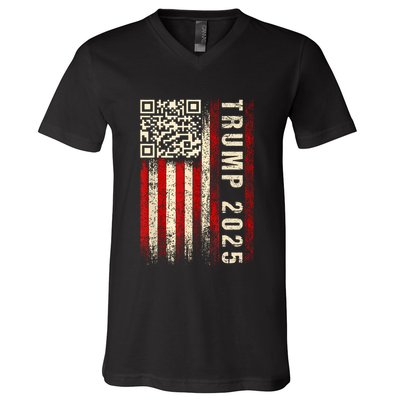 Funny Qr Donald Trump Dancing 4745 Code Video V-Neck T-Shirt