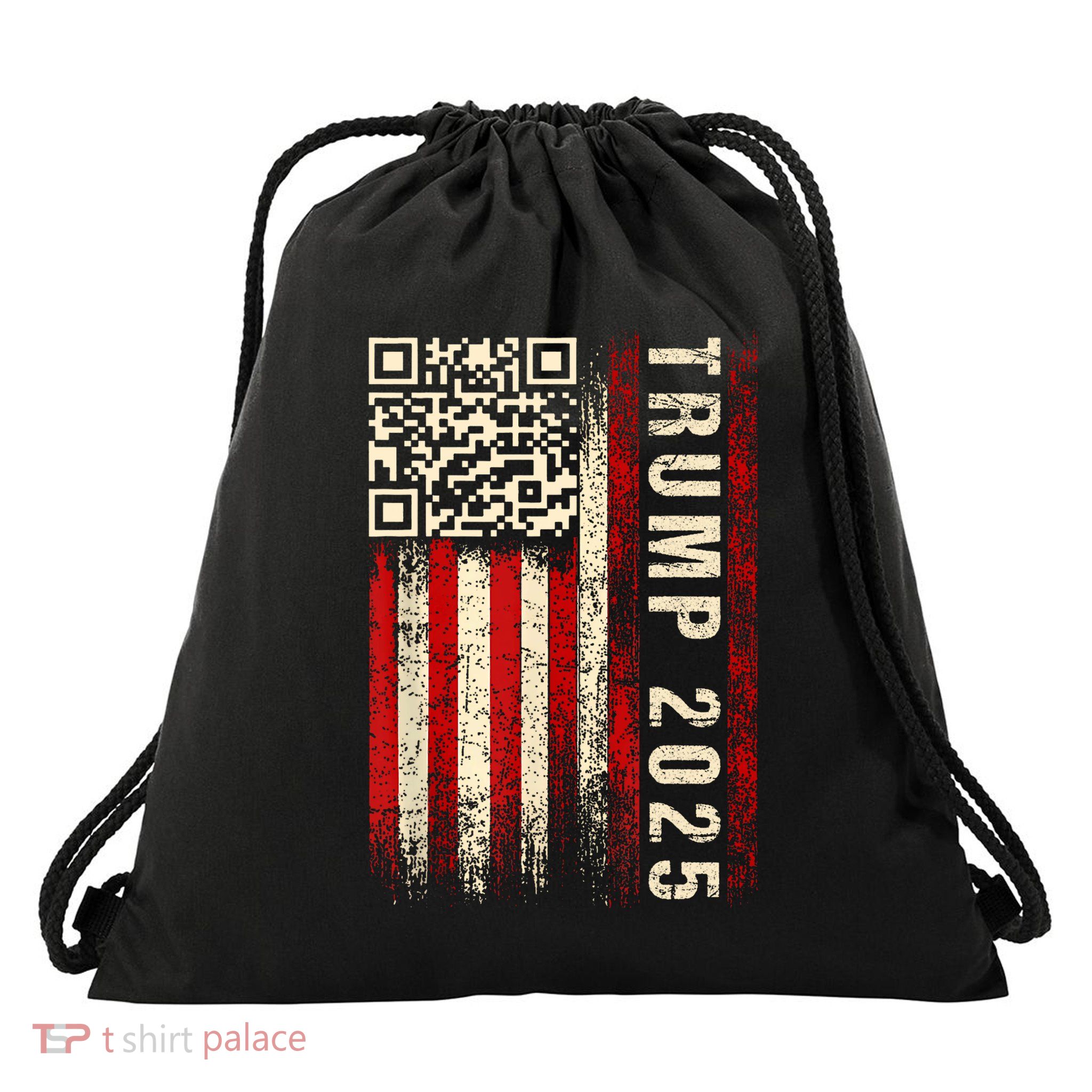 Funny Qr Donald Trump Dancing 4745 Code Video Drawstring Bag