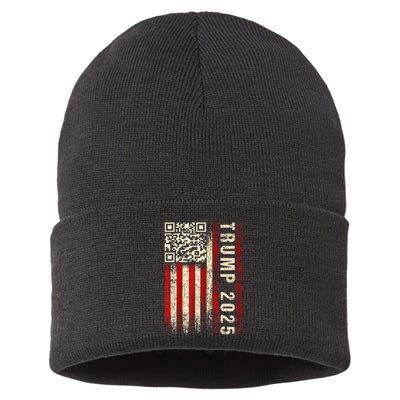 Funny Qr Donald Trump Dancing 4745 Code Video Sustainable Knit Beanie