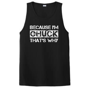 Funny Quote Distressed Because IM Chuck ThatS Why PosiCharge Competitor Tank