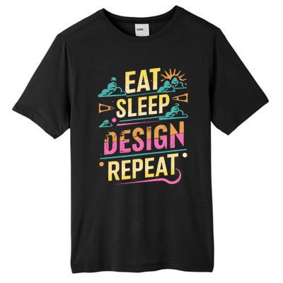 Funny Quote Eat Sleep Design Repeat Tall Fusion ChromaSoft Performance T-Shirt