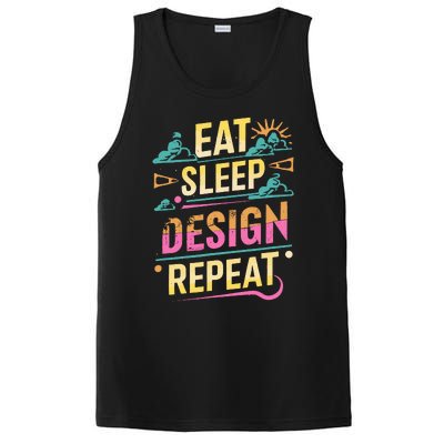 Funny Quote Eat Sleep Design Repeat PosiCharge Competitor Tank