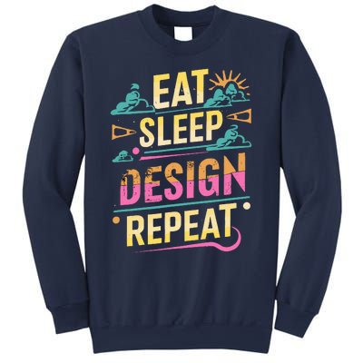 Funny Quote Eat Sleep Design Repeat Sweatshirt