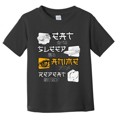 funny quote Eat Sleep Anime Repeat Anime Toddler T-Shirt