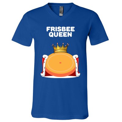 Frisbee Queen Frisbee Gift Frisbee Meaningful Gift V-Neck T-Shirt