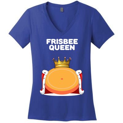 Frisbee Queen Frisbee Gift Frisbee Meaningful Gift Women's V-Neck T-Shirt