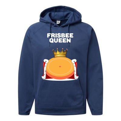 Frisbee Queen Frisbee Gift Frisbee Meaningful Gift Performance Fleece Hoodie