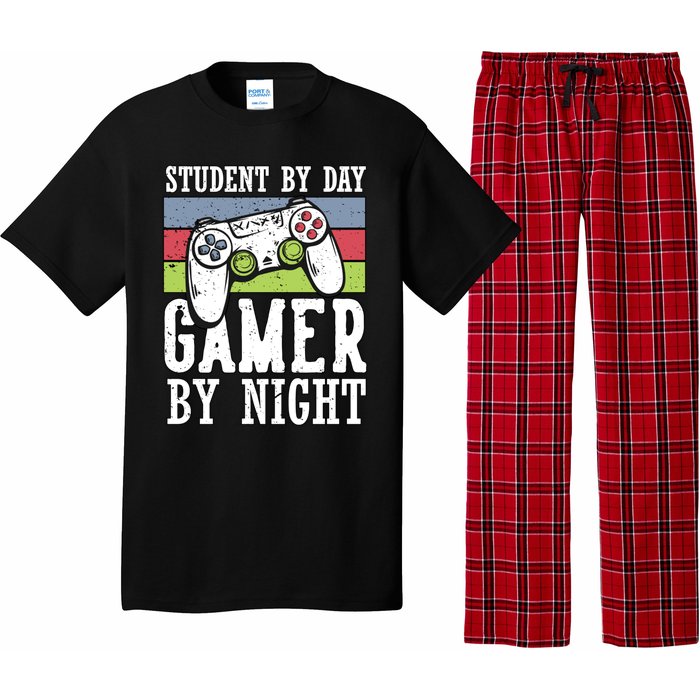 Funny Quote Front Cool Gaming Student By Day Gamer By Night Pajama Set