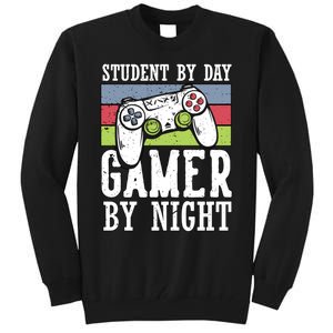 Funny Quote Front Cool Gaming Student By Day Gamer By Night Tall Sweatshirt