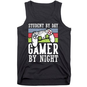 Funny Quote Front Cool Gaming Student By Day Gamer By Night Tank Top