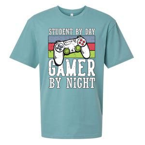 Funny Quote Front Cool Gaming Student By Day Gamer By Night Sueded Cloud Jersey T-Shirt