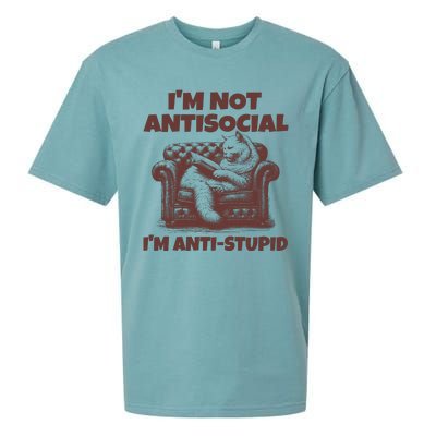 Funny Quote For Anti Stupid People IM Not Antisocial Im Anti Stupid Sueded Cloud Jersey T-Shirt