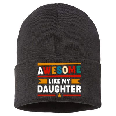 Funny Quotes Fathers Day T Sustainable Knit Beanie