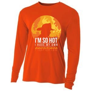 Firefighter Quotes Fire Wife Funny Gift Cooling Performance Long Sleeve Crew