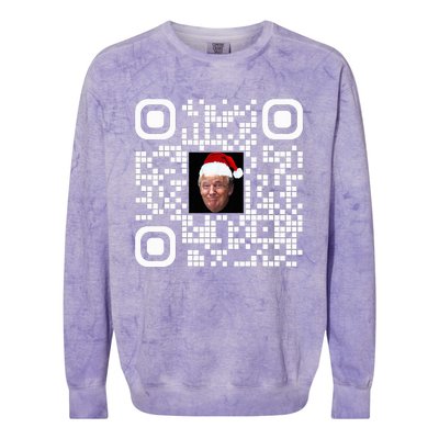 Funny Qr Funny Trump Maga Santa Hat Trump Dancing Code Colorblast Crewneck Sweatshirt