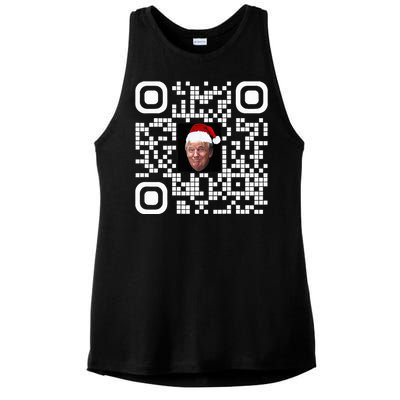 Funny Qr Funny Trump Maga Santa Hat Trump Dancing Code Ladies PosiCharge Tri-Blend Wicking Tank