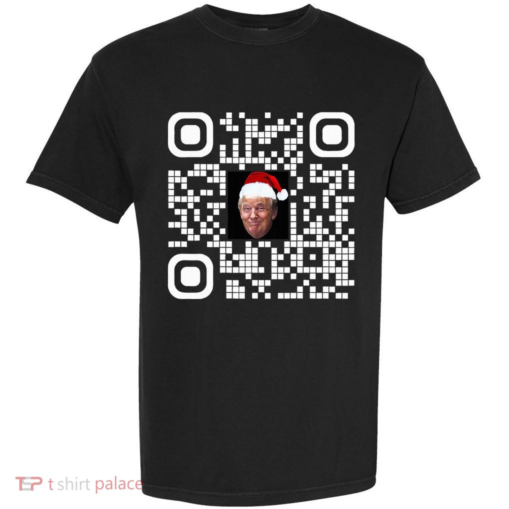 Funny Qr Funny Trump Maga Santa Hat Trump Dancing Code Garment-Dyed Heavyweight T-Shirt