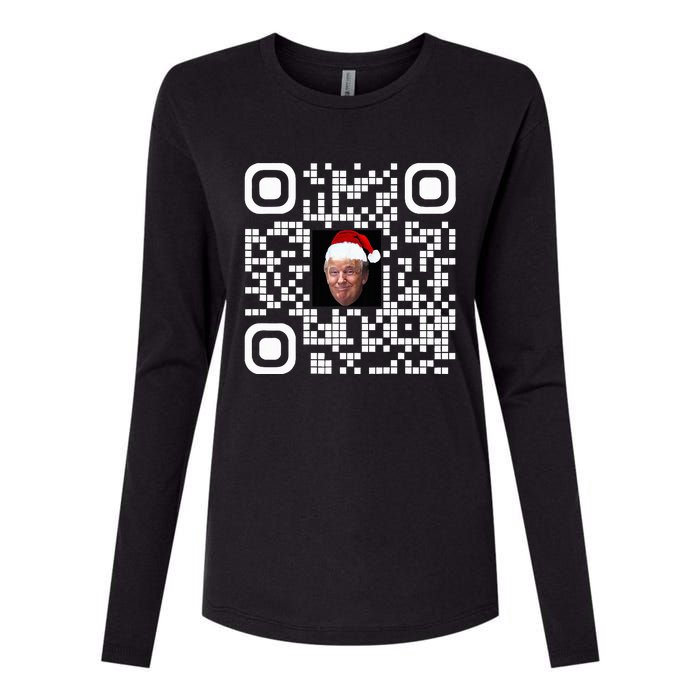 Funny Qr Funny Trump Maga Santa Hat Trump Dancing Code Womens Cotton Relaxed Long Sleeve T-Shirt