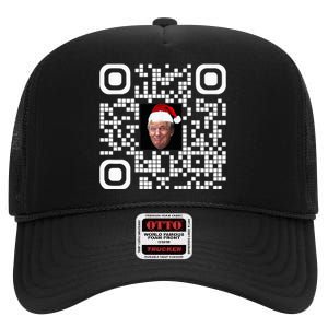 Funny Qr Funny Trump Maga Santa Hat Trump Dancing Code High Crown Mesh Back Trucker Hat