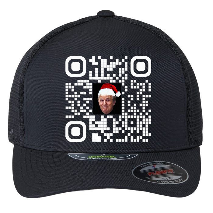 Funny Qr Funny Trump Maga Santa Hat Trump Dancing Code Flexfit Unipanel Trucker Cap