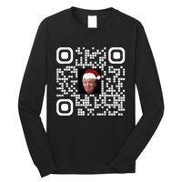 Funny Qr Funny Trump Maga Santa Hat Trump Dancing Code Long Sleeve Shirt