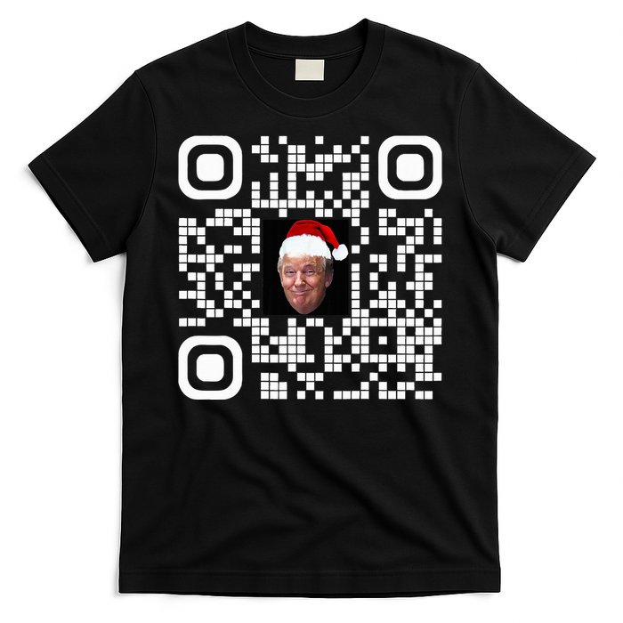 Funny Qr Funny Trump Maga Santa Hat Trump Dancing Code T-Shirt