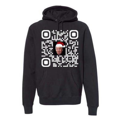 Funny Qr Funny Trump Maga Santa Hat Trump Dancing Code Premium Hoodie