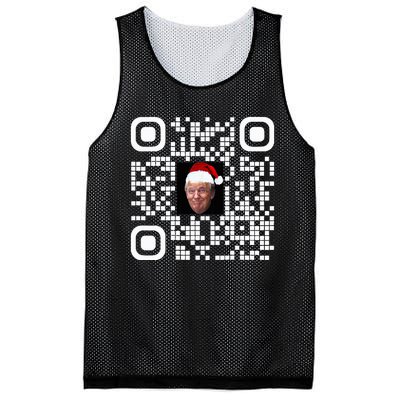 Funny Qr Funny Trump Maga Santa Hat Trump Dancing Code Mesh Reversible Basketball Jersey Tank