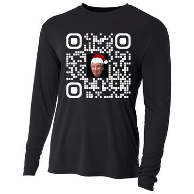 Funny Qr Funny Trump Maga Santa Hat Trump Dancing Code Cooling Performance Long Sleeve Crew