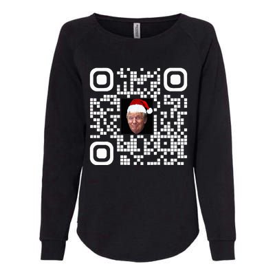 Funny Qr Funny Trump Maga Santa Hat Trump Dancing Code Womens California Wash Sweatshirt