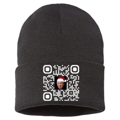 Funny Qr Funny Trump Maga Santa Hat Trump Dancing Code Sustainable Knit Beanie