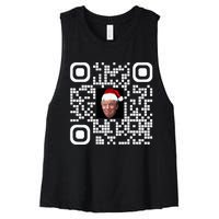 Funny Qr Funny Trump Maga Santa Hat Trump Dancing Code Women's Racerback Cropped Tank