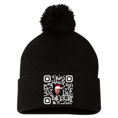 Funny Qr Funny Trump Maga Santa Hat Trump Dancing Code Pom Pom 12in Knit Beanie