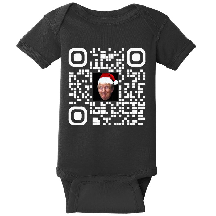 Funny Qr Funny Trump Maga Santa Hat Trump Dancing Code Baby Bodysuit