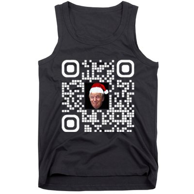 Funny Qr Funny Trump Maga Santa Hat Trump Dancing Code Tank Top