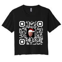 Funny Qr Funny Trump Maga Santa Hat Trump Dancing Code Women's Crop Top Tee