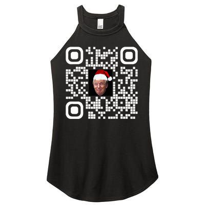 Funny Qr Funny Trump Maga Santa Hat Trump Dancing Code Women's Perfect Tri Rocker Tank