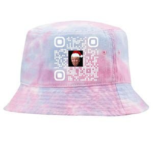 Funny Qr Funny Trump Maga Santa Hat Trump Dancing Code Tie-Dyed Bucket Hat