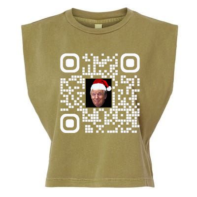 Funny Qr Funny Trump Maga Santa Hat Trump Dancing Code Garment-Dyed Women's Muscle Tee