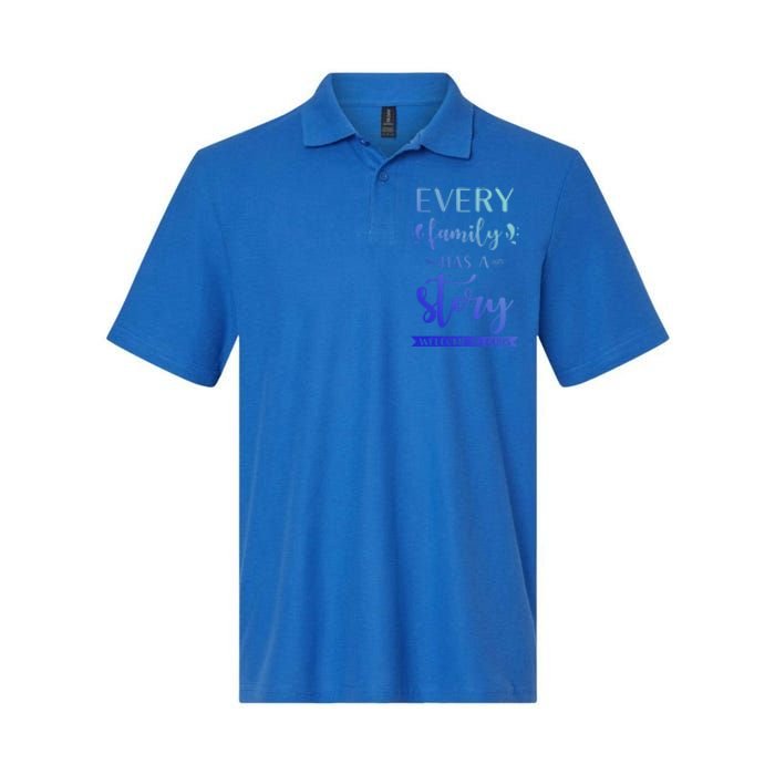 Family Quote Gift Every Family Has A Story Welcome To Ours Cute Gift Softstyle Adult Sport Polo