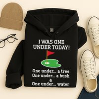 Funny quote Golf I Was One Under Today One Under A Tree Hoodie