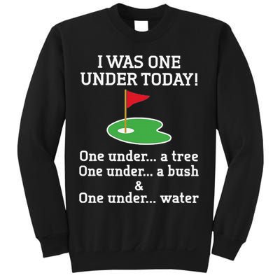 Funny quote Golf I Was One Under Today One Under A Tree Sweatshirt
