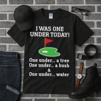 Funny quote Golf I Was One Under Today One Under A Tree Tall T-Shirt