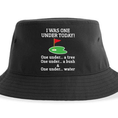 Funny quote Golf I Was One Under Today One Under A Tree Sustainable Bucket Hat