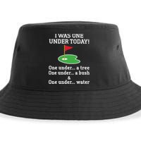 Funny quote Golf I Was One Under Today One Under A Tree Sustainable Bucket Hat
