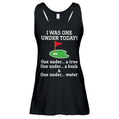 Funny quote Golf I Was One Under Today One Under A Tree Ladies Essential Flowy Tank